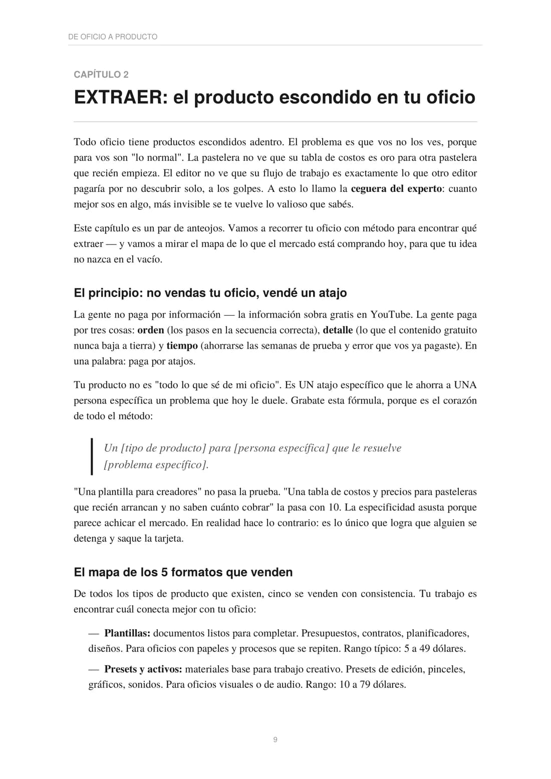 Capítulo 2: el ejercicio de extracción, cuatro preguntas