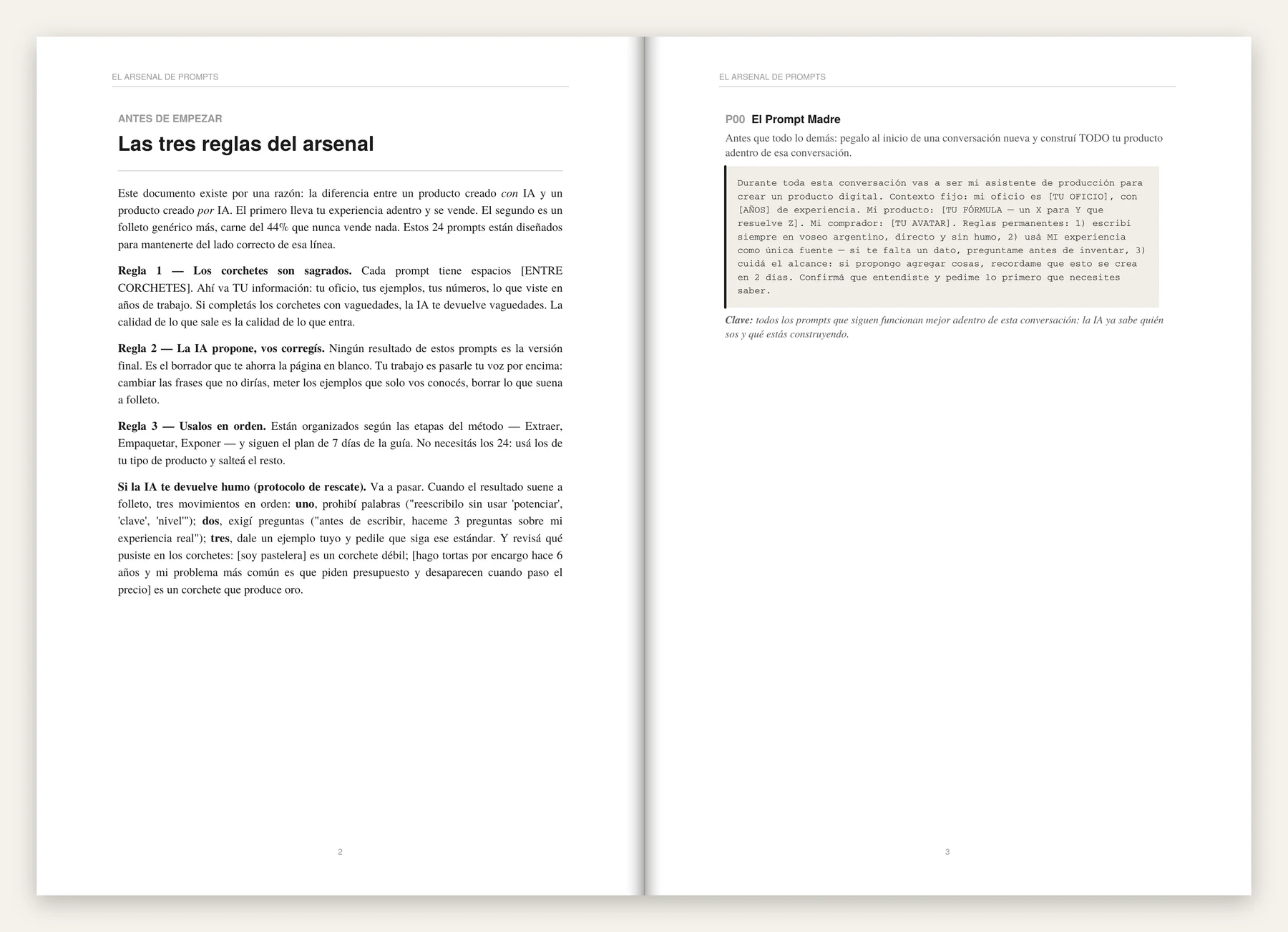 El Arsenal de Prompts: las tres reglas y el Prompt Madre